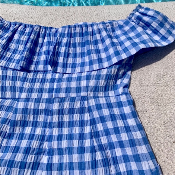 New Look Petite Gingham Double Layered Romper - Picture 3 of 5